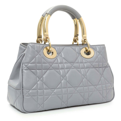 Exclusive Christian Dior Grey Calfskin Cannage Medium The Lady 95.22 — Side View