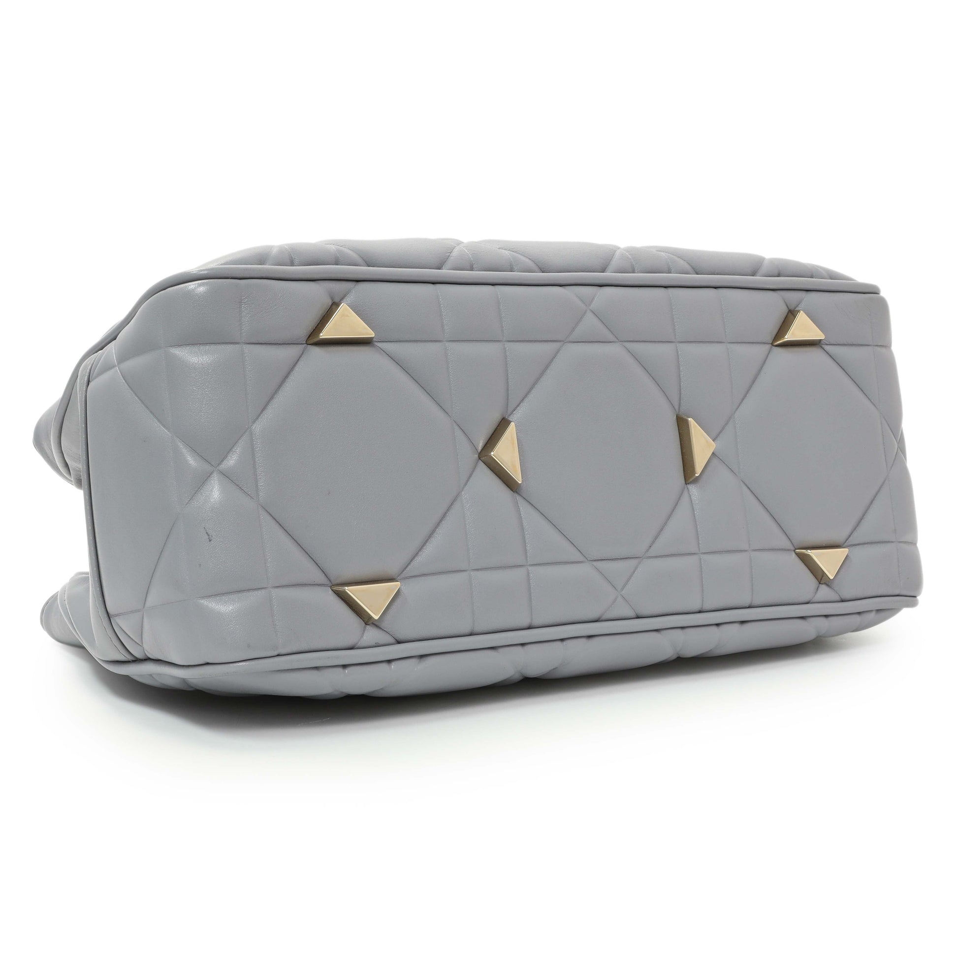 Exclusive Christian Dior Grey Calfskin Cannage Medium The Lady 95.22 — Back View