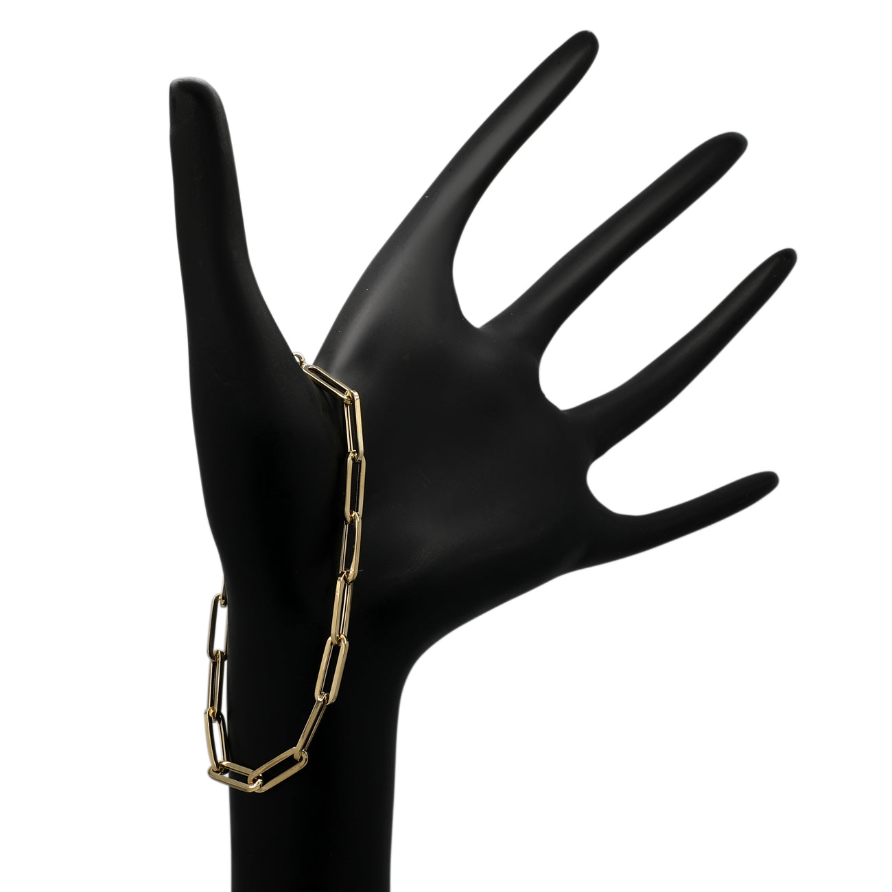 Exclusive 18K Yellow Gold Paperclip Link Bracelet — Back View