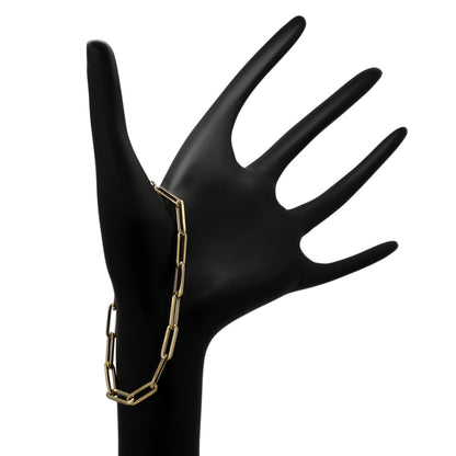 Exclusive 18K Yellow Gold Paperclip Link Bracelet — Back View