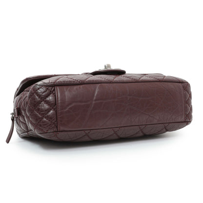 Exclusive Chanel Burgundy Aged Calfskin Portobello Flap — Back View