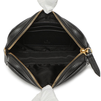Exclusive Gucci Black Calfskin Super Mini Marmont Crossbody — Detail View
