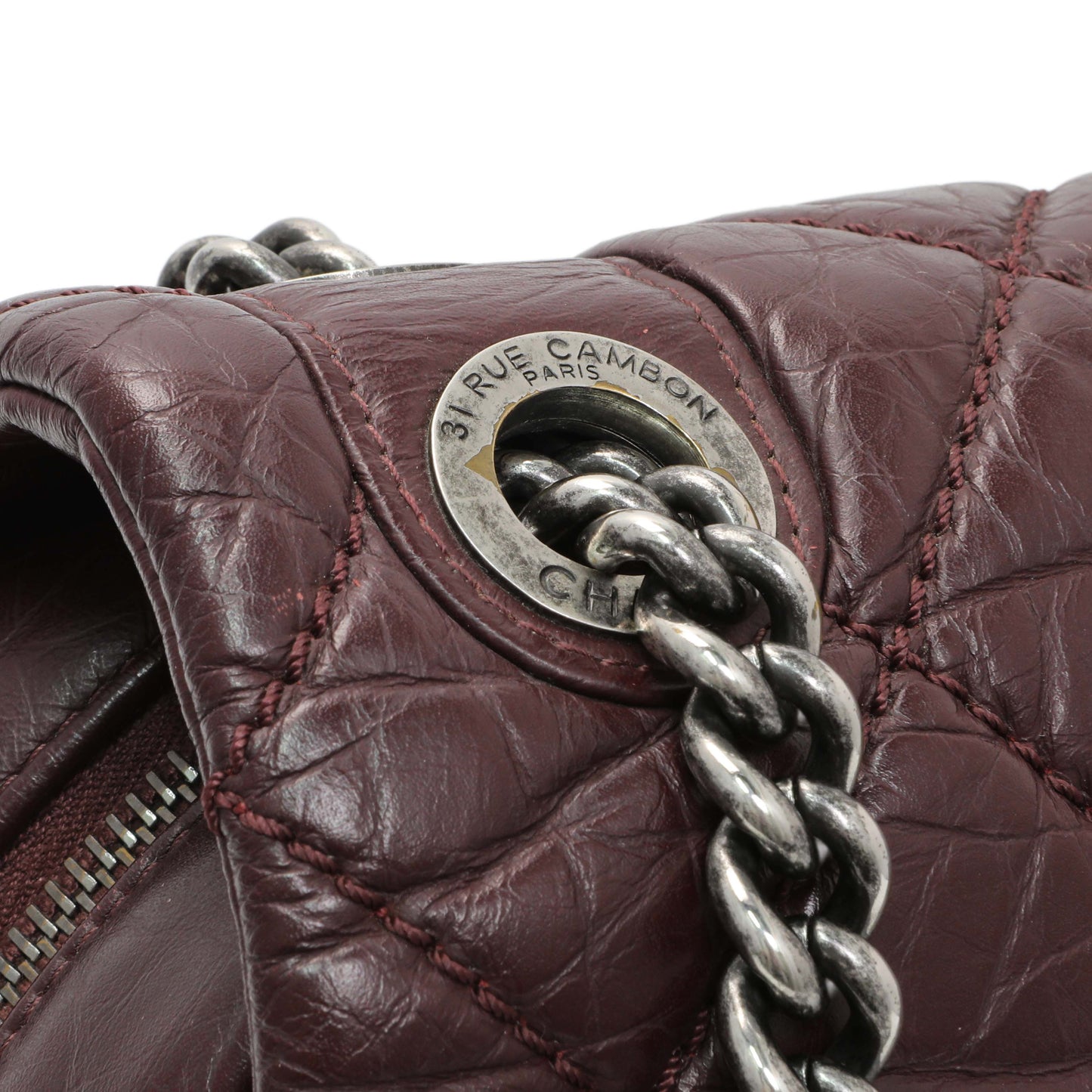 Exclusive Chanel Burgundy Aged Calfskin Portobello Flap — Alternate View 7