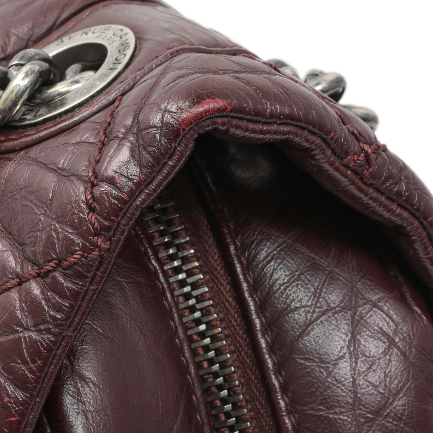 Exclusive Chanel Burgundy Aged Calfskin Portobello Flap — Alternate View 8