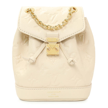 Exclusive Louis Vuitton Cream Empreinte Nano Noe Backpack — Front View