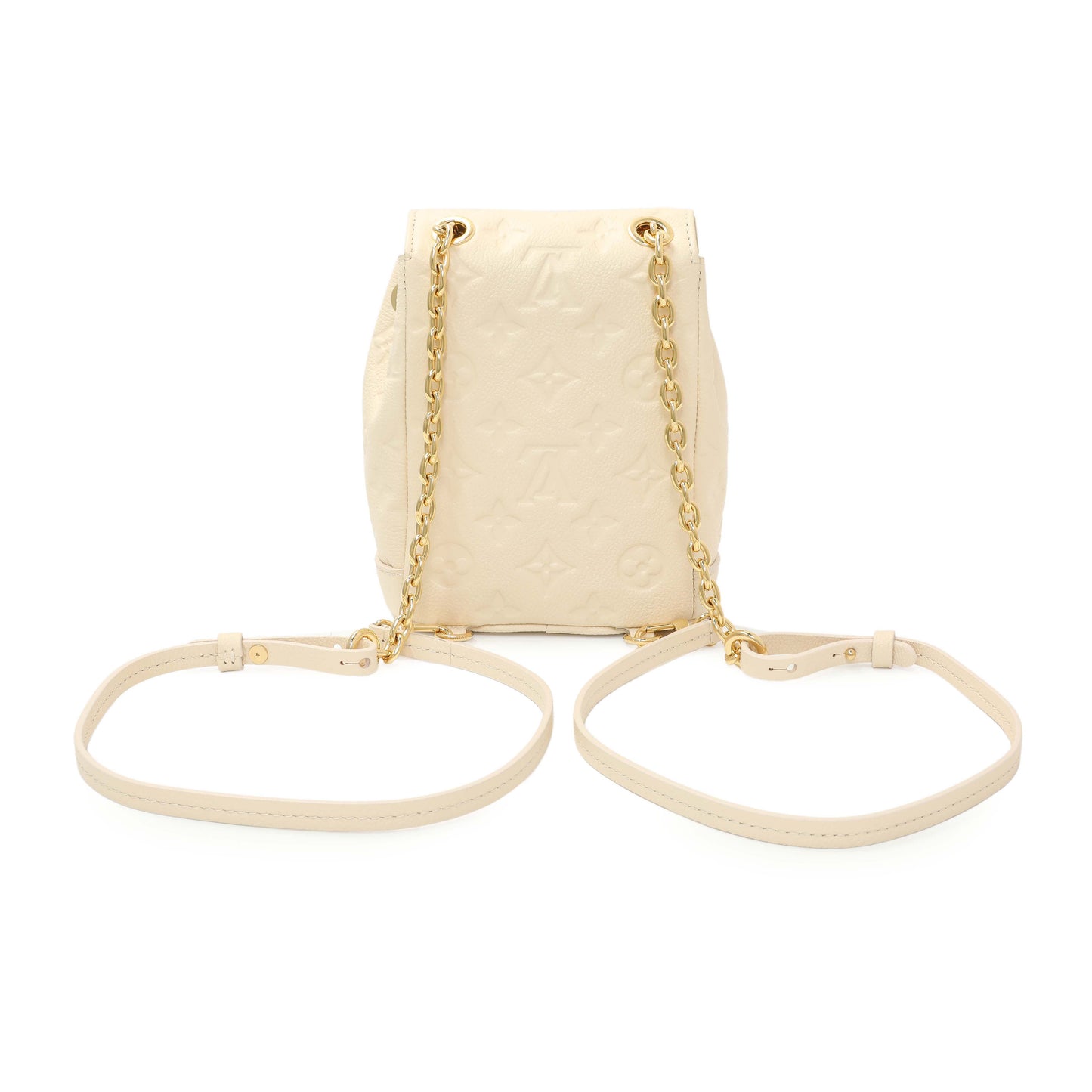 Exclusive Louis Vuitton Cream Empreinte Nano Noe Backpack — Back View
