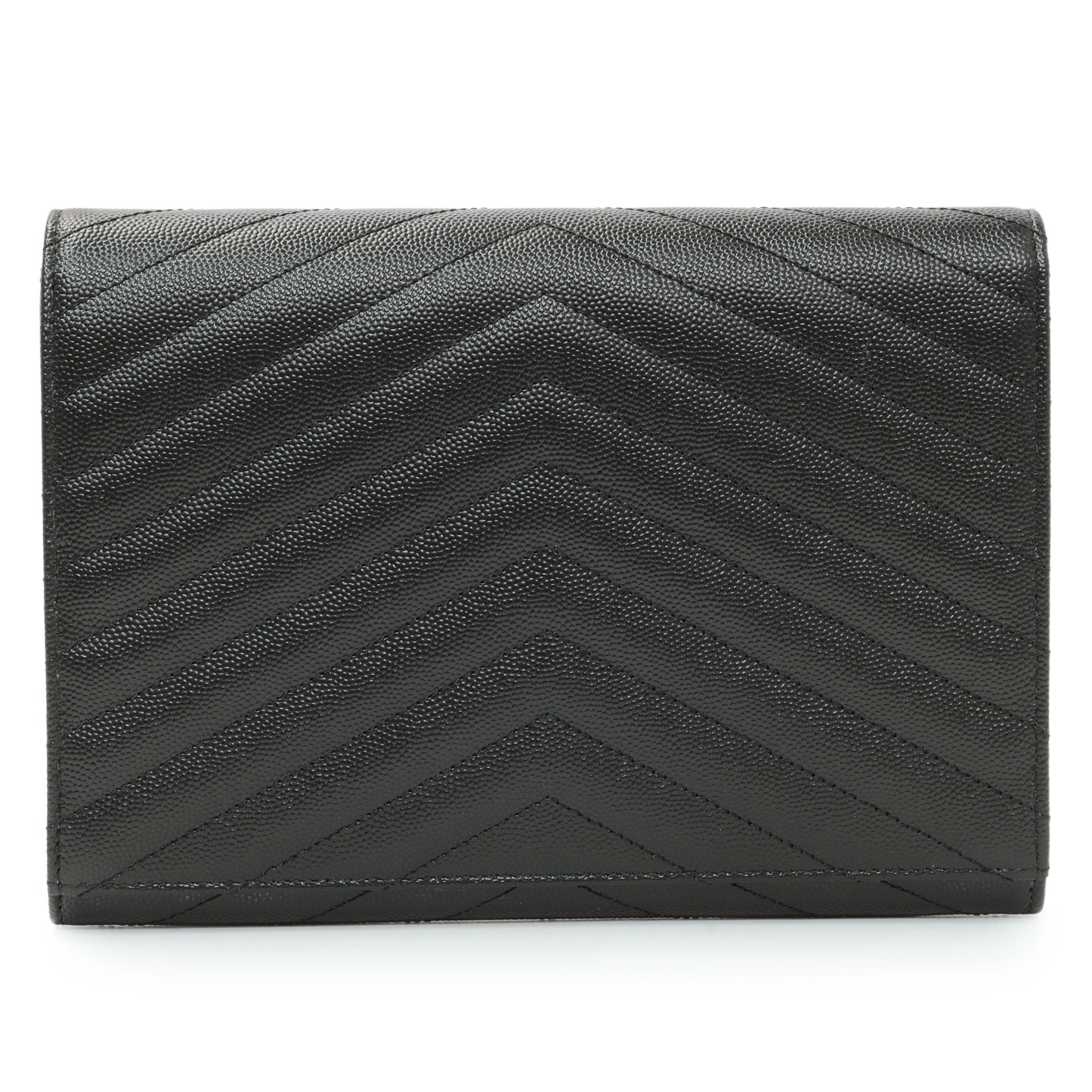 Exclusive Saint Laurent Grain De Poudre Matelasse Chevron Monogram Envelope Clutch — Side View