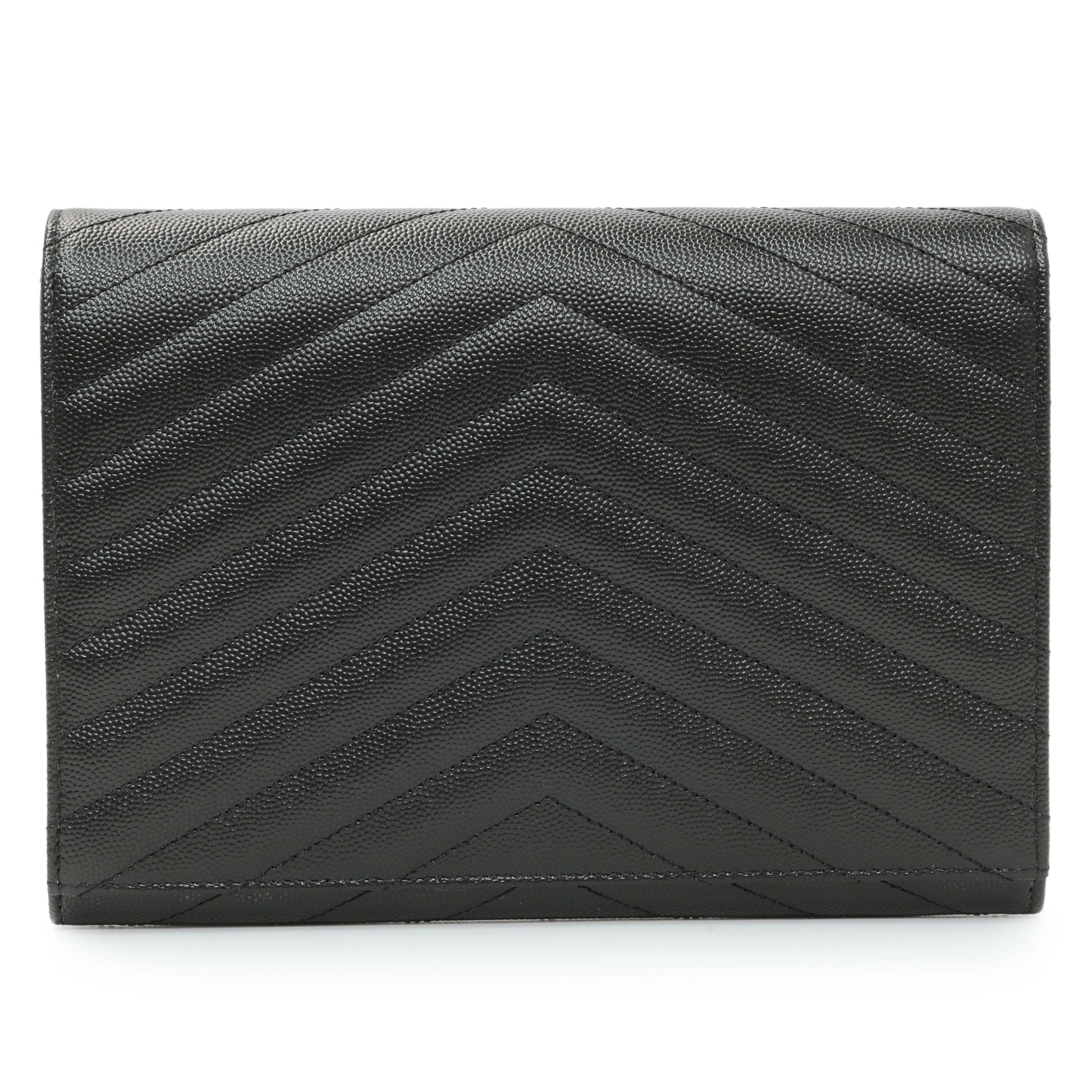 Exclusive Saint Laurent Grain De Poudre Matelasse Chevron Monogram Envelope Clutch — Side View
