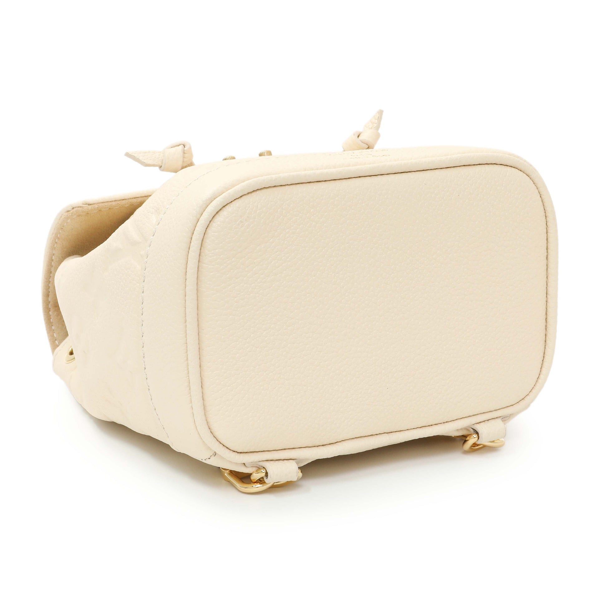 Exclusive Louis Vuitton Cream Empreinte Nano Noe Backpack — Side View