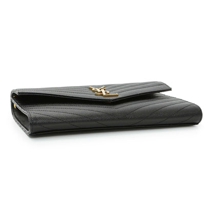 Exclusive Saint Laurent Grain De Poudre Matelasse Chevron Monogram Envelope Clutch — Back View