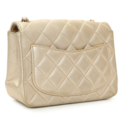 Exclusive Chanel Metallic Quilted Mini Square Flap — Side View