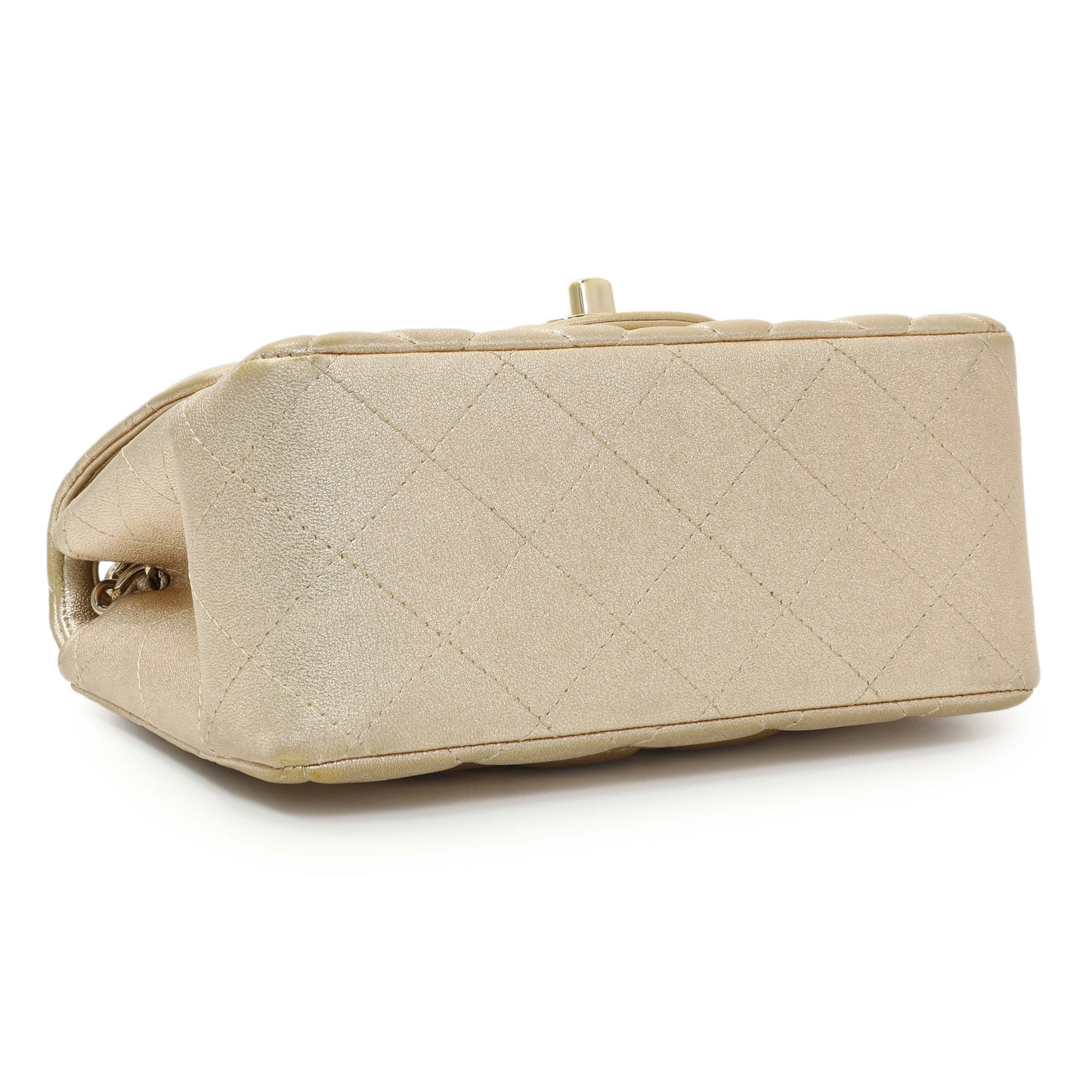 Exclusive Chanel Metallic Quilted Mini Square Flap — Back View