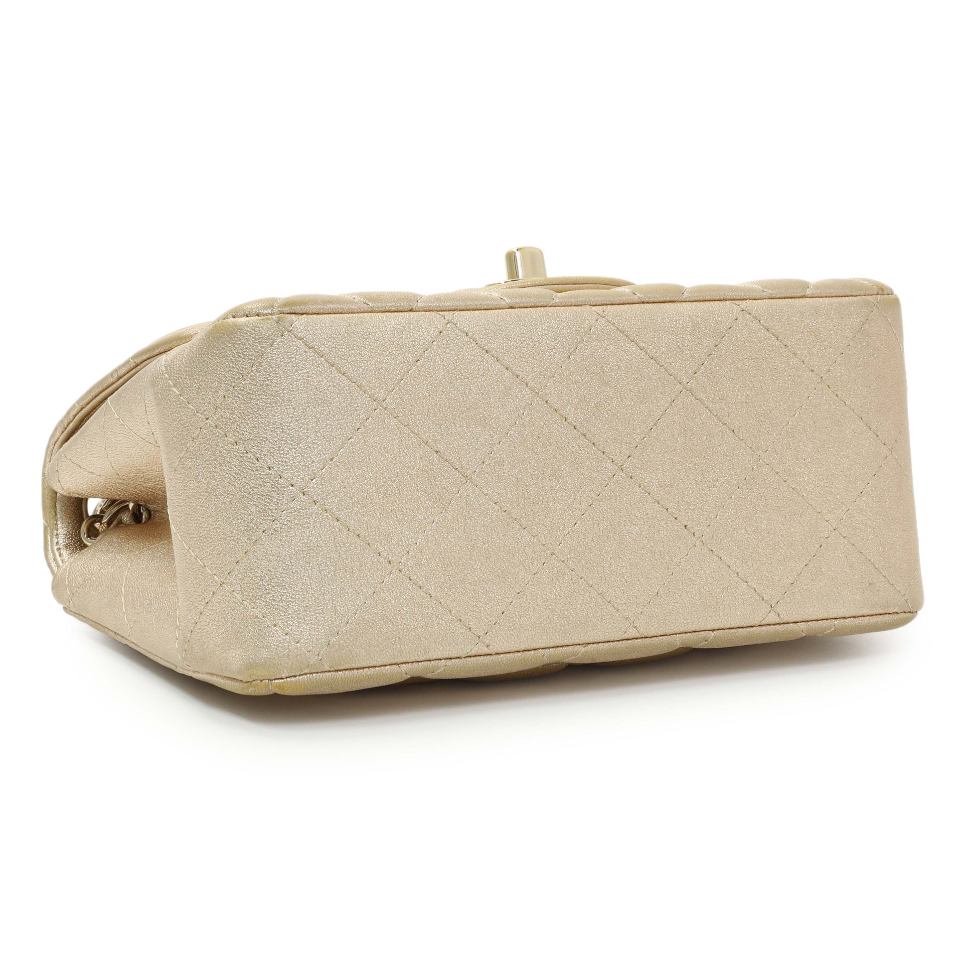 Exclusive Chanel Metallic Quilted Mini Square Flap — Back View