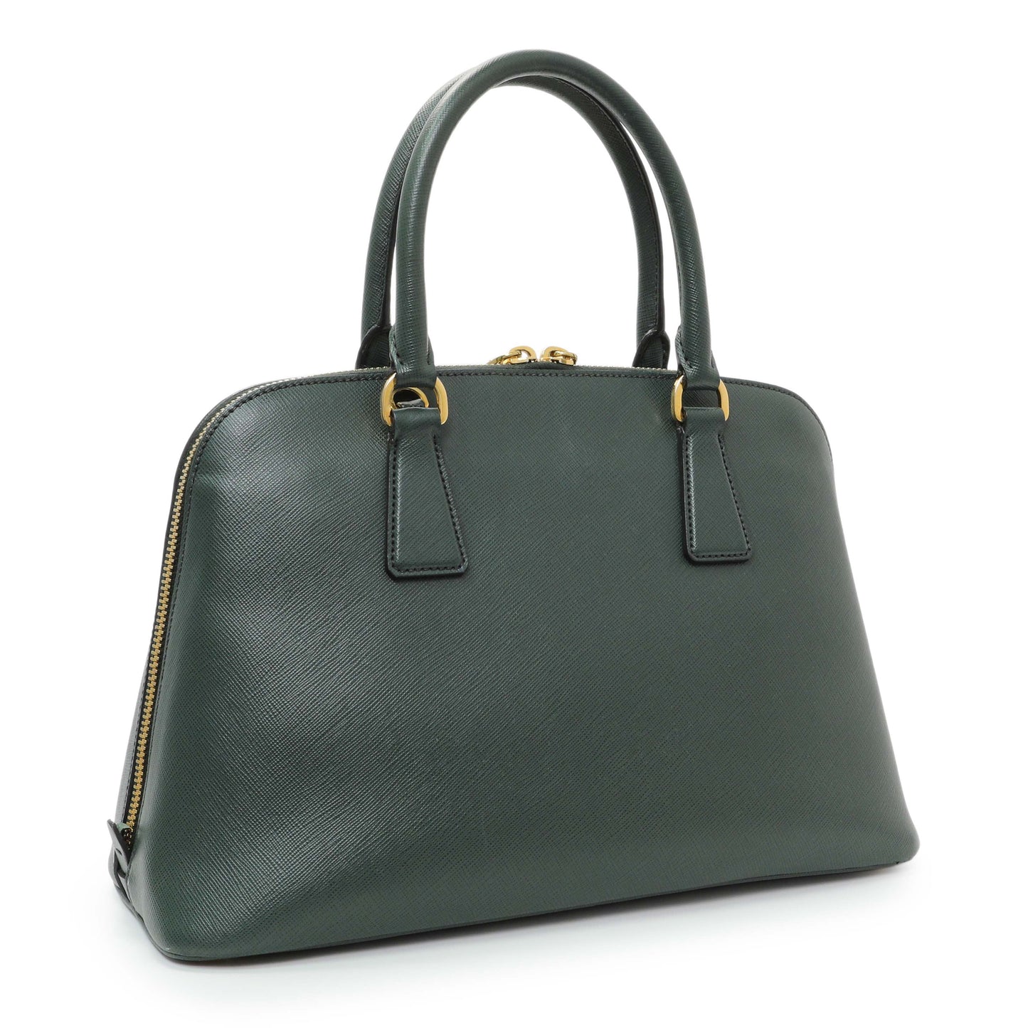 Exclusive Prada Green Saffiano Medium Promenade Tote — Side View