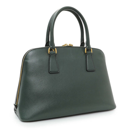 Exclusive Prada Green Saffiano Medium Promenade Tote — Side View