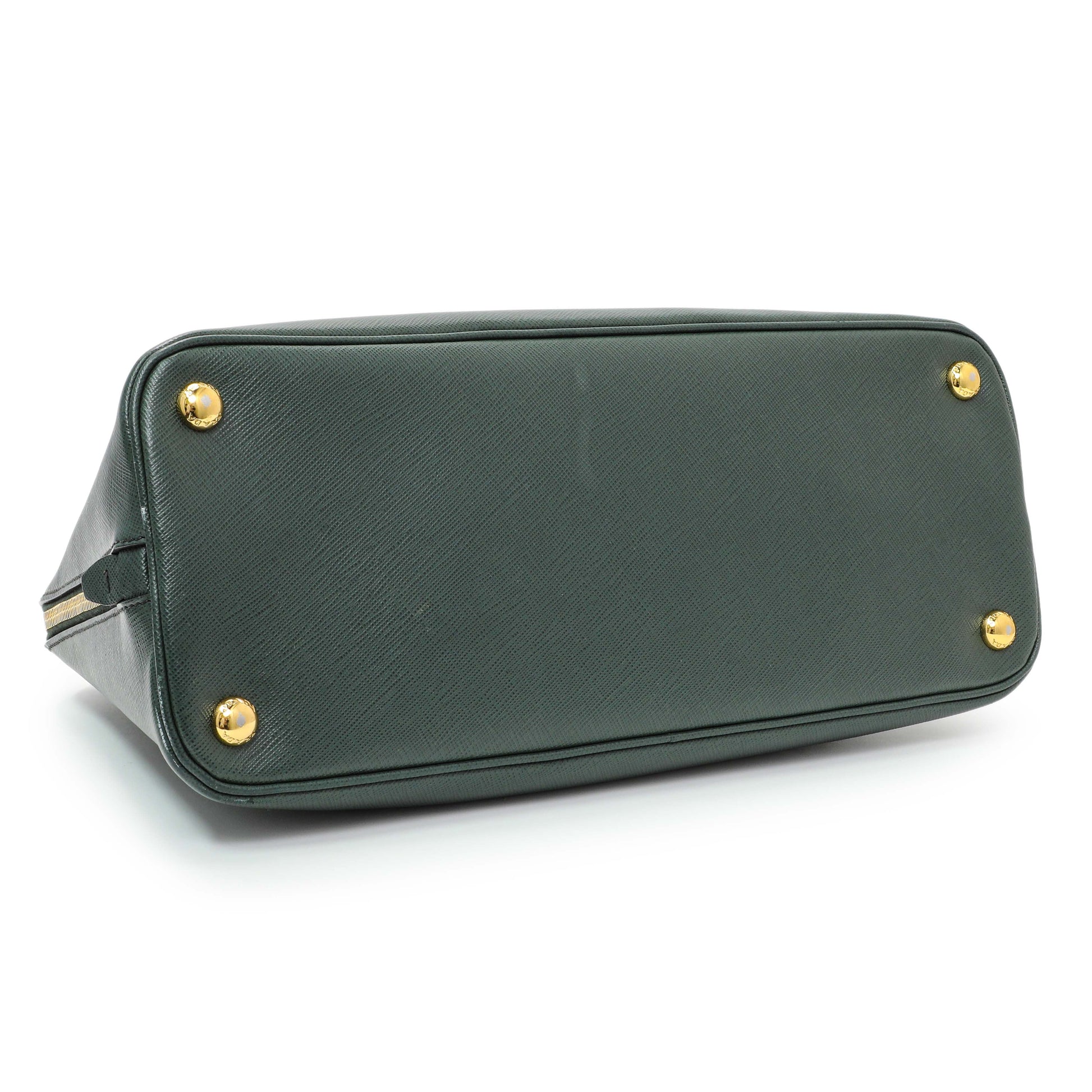 Exclusive Prada Green Saffiano Medium Promenade Tote — Back View