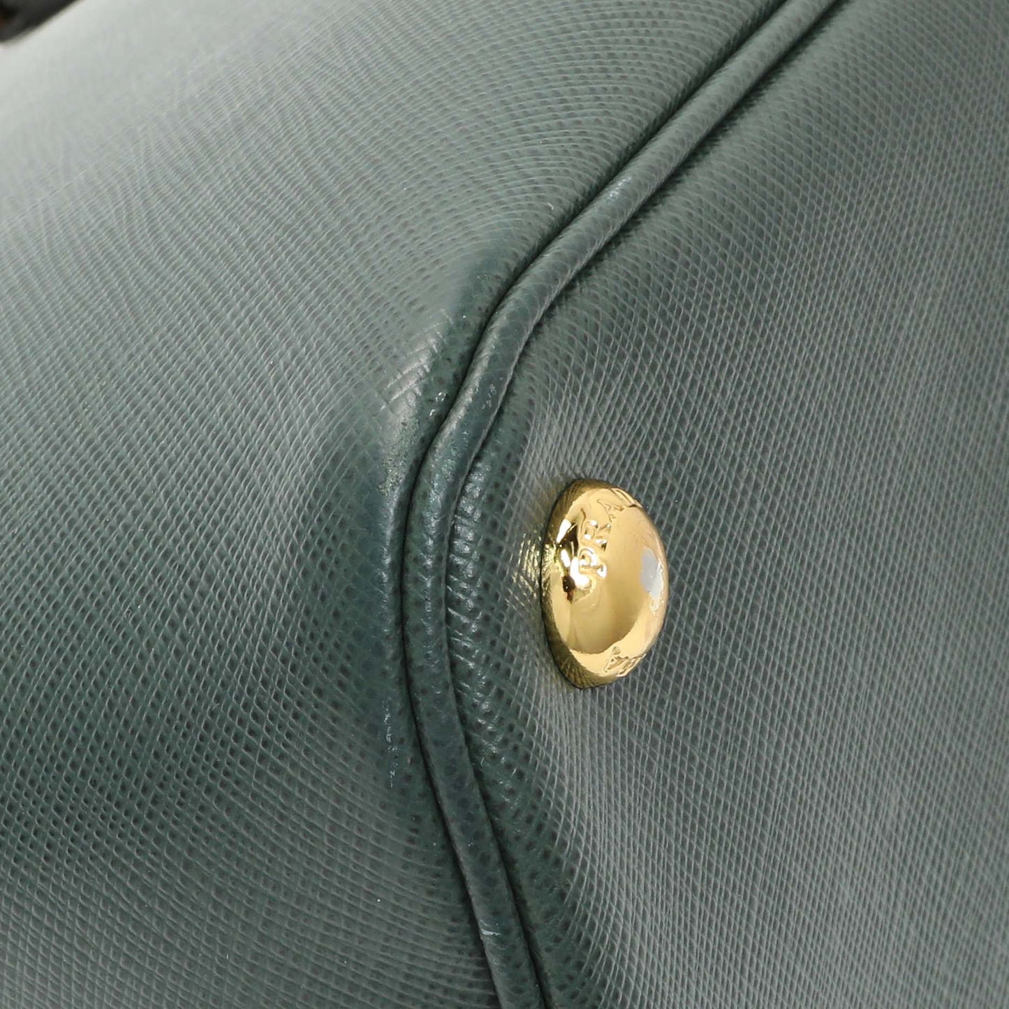 Exclusive Prada Green Saffiano Medium Promenade Tote — Top View