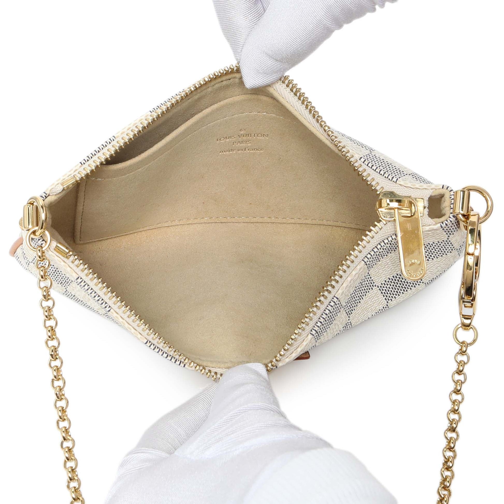 Exclusive Louis Vuitton Damier Azur Pochette Milla MM — Lifestyle View