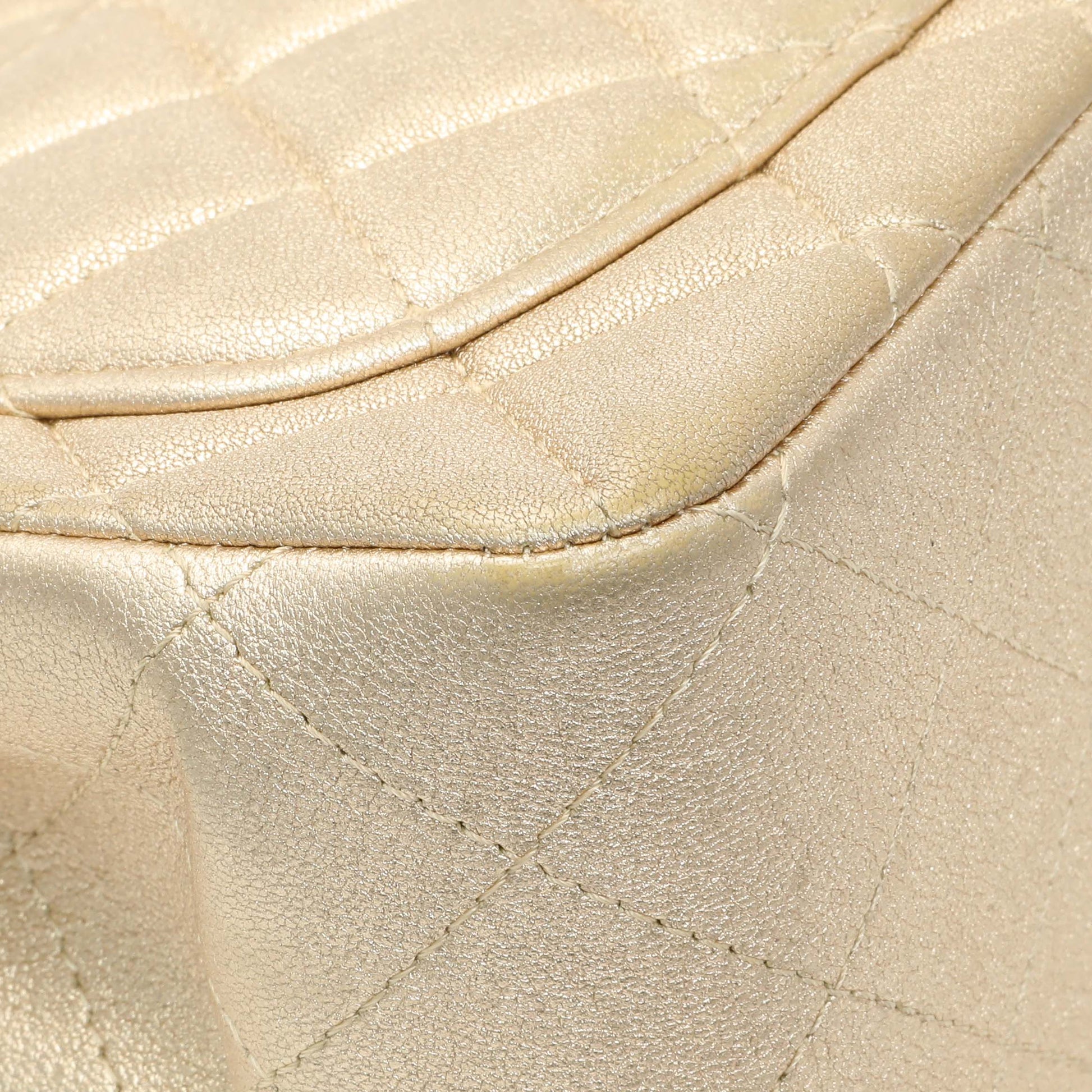 Exclusive Chanel Metallic Quilted Mini Square Flap — Lifestyle View