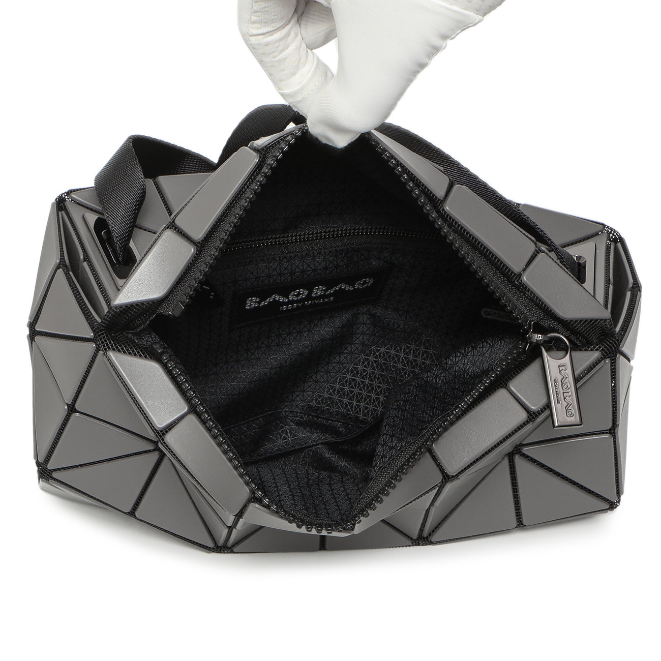 Exclusive Bao Bao Issey Miyake Matte Grey Carton Bag — Detail View