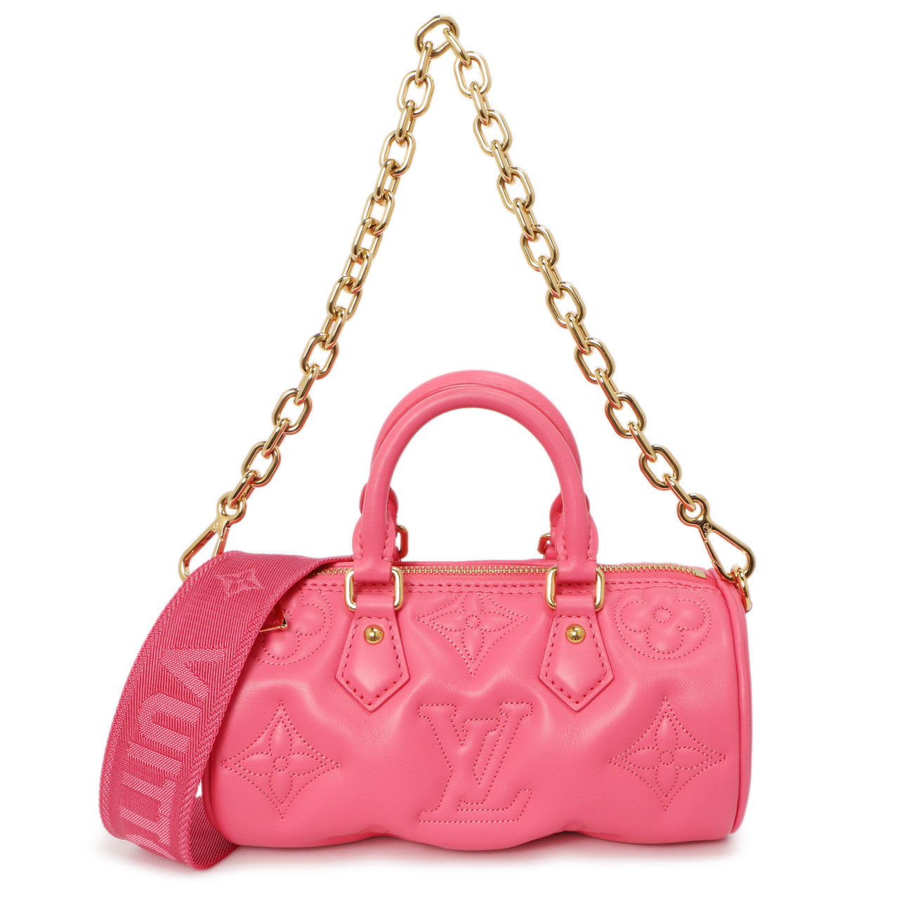 Exclusive Louis Vuitton Dragon Fruit Calfskin Papillon BB — Front View