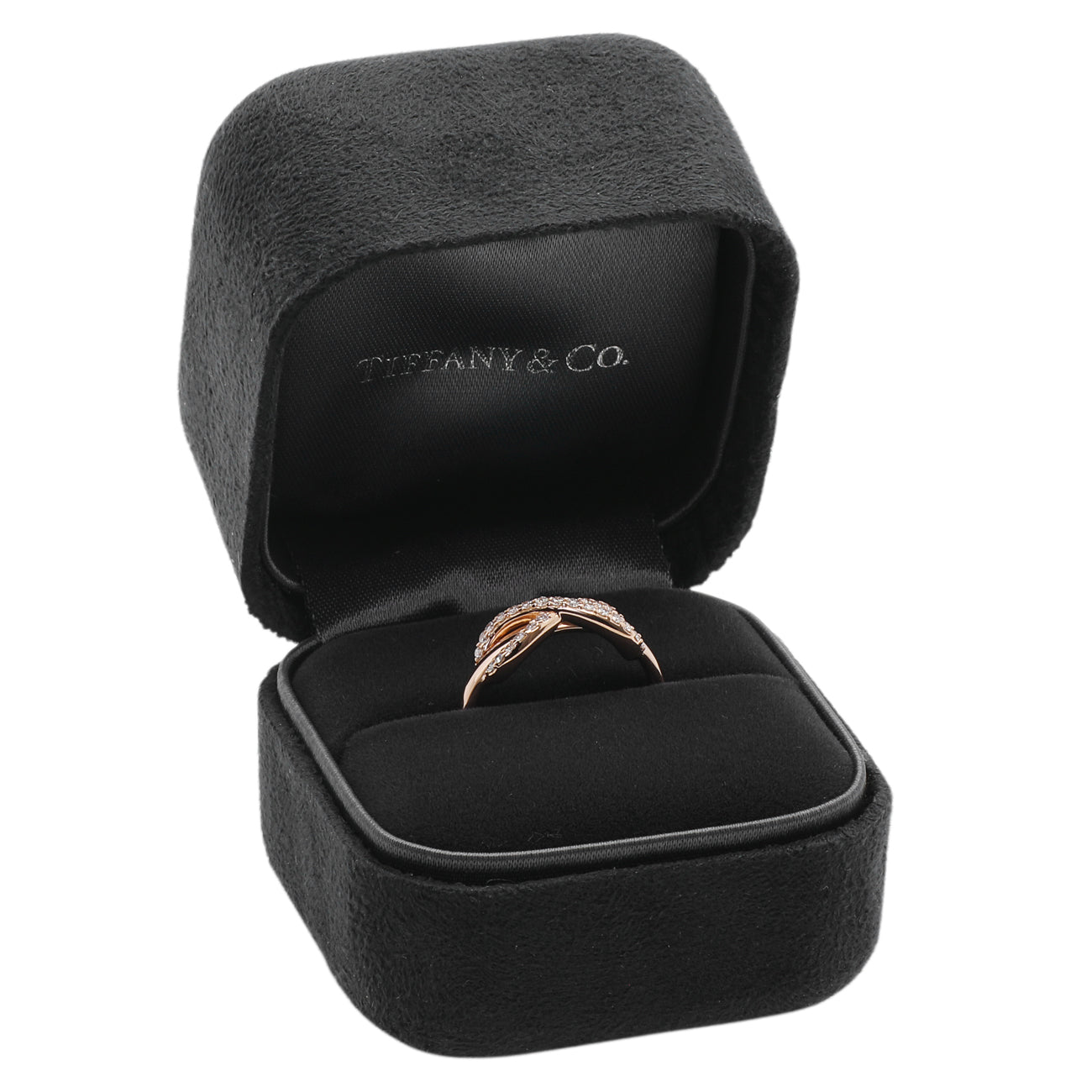Exclusive Tiffany & Co. 18K Rose Gold Diamond Infinity Ring — Top View