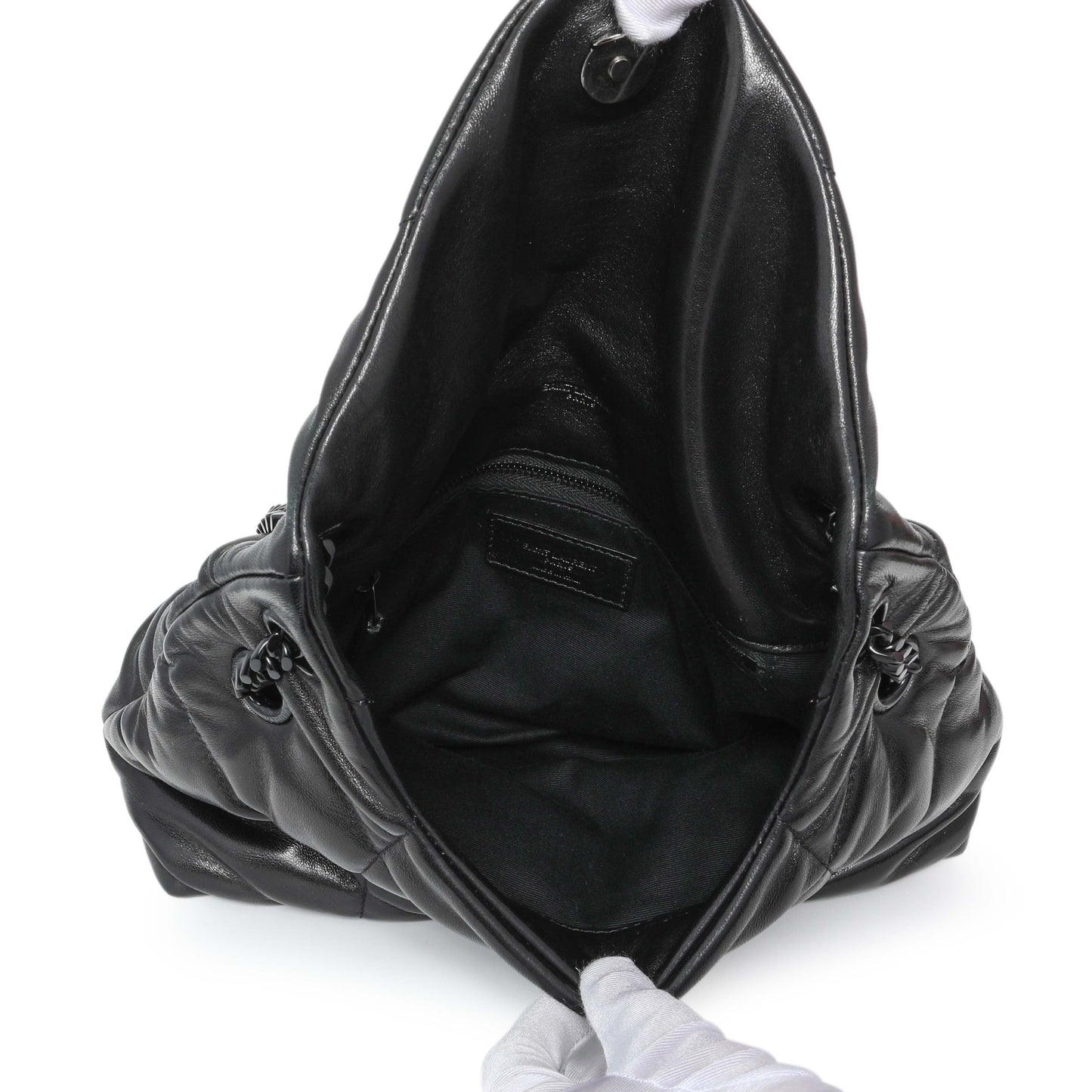 Exclusive Saint Laurent  Black Lambskin Small Loulou Puffer — Alternate View 8