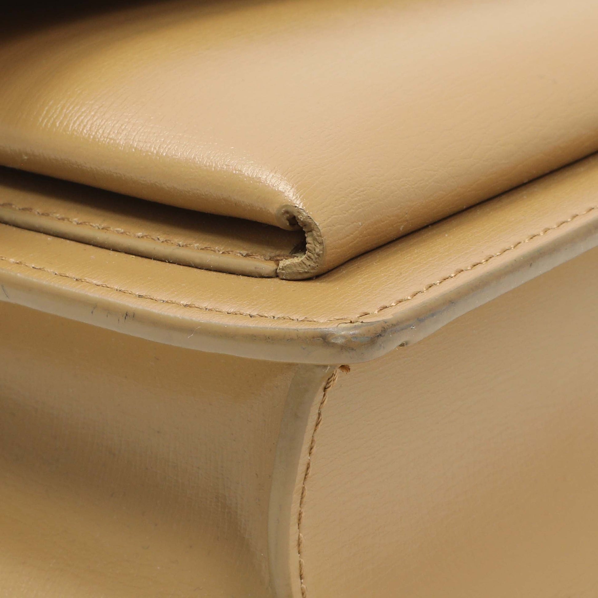 Exclusive Saint Laurent Beige Sunset Top Handle Bag — Top View
