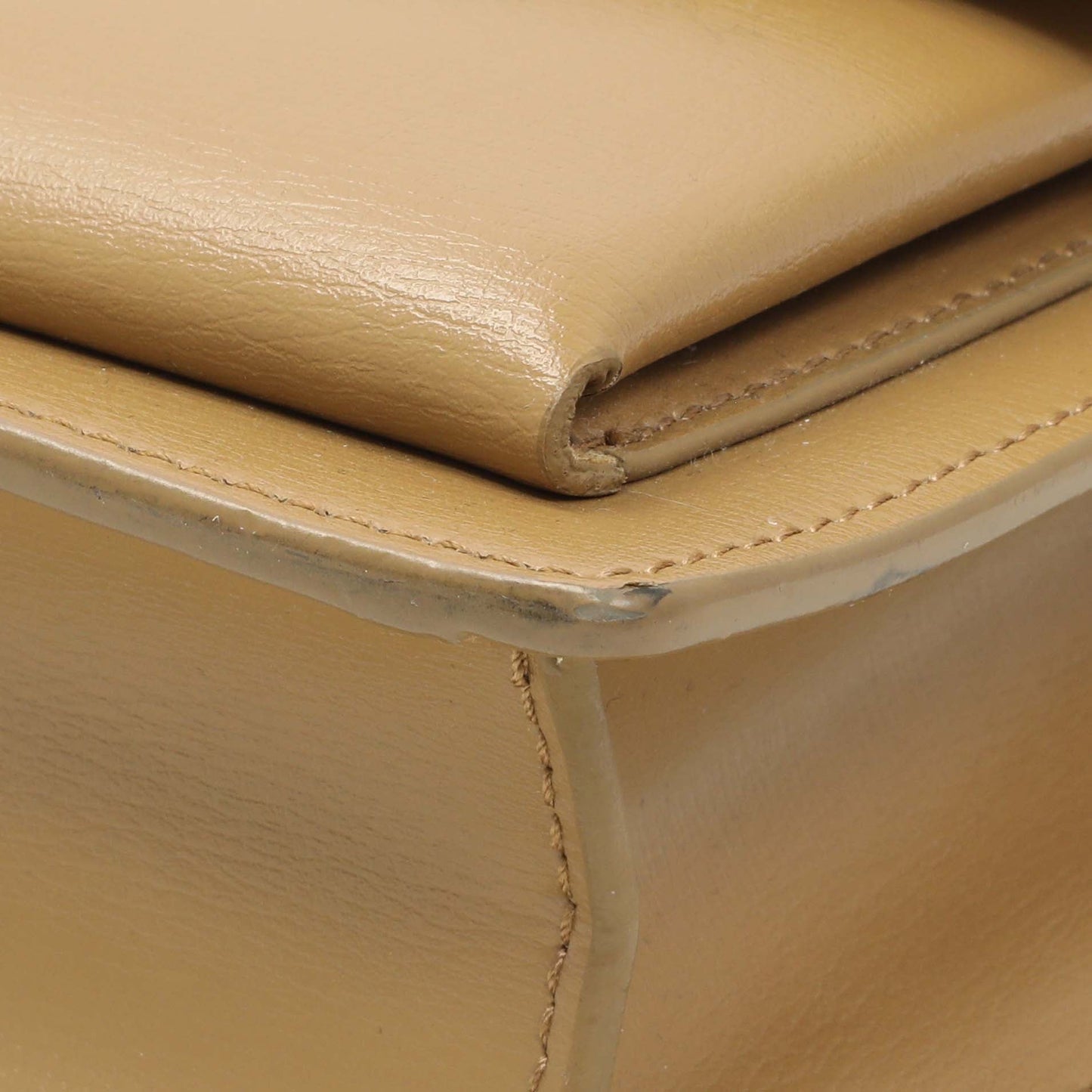 Exclusive Saint Laurent Beige Sunset Top Handle Bag — Detail View