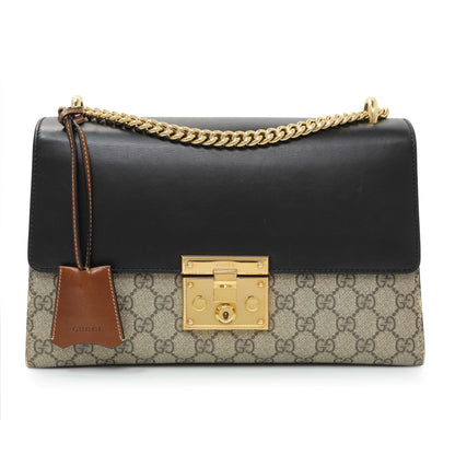 Exclusive Gucci GG Supreme Calfskin Medium Padlock Shoulder Bag — Front View