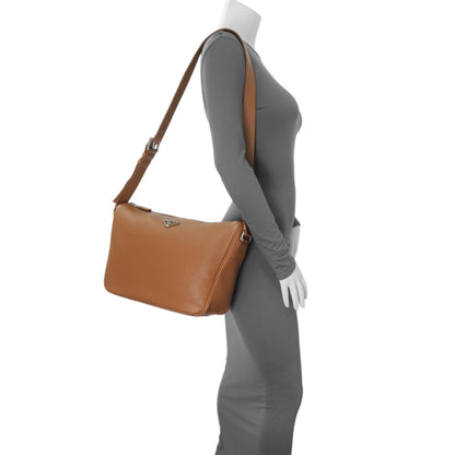 Exclusive Prada Cognac Vitello Daino Messenger — Lifestyle View