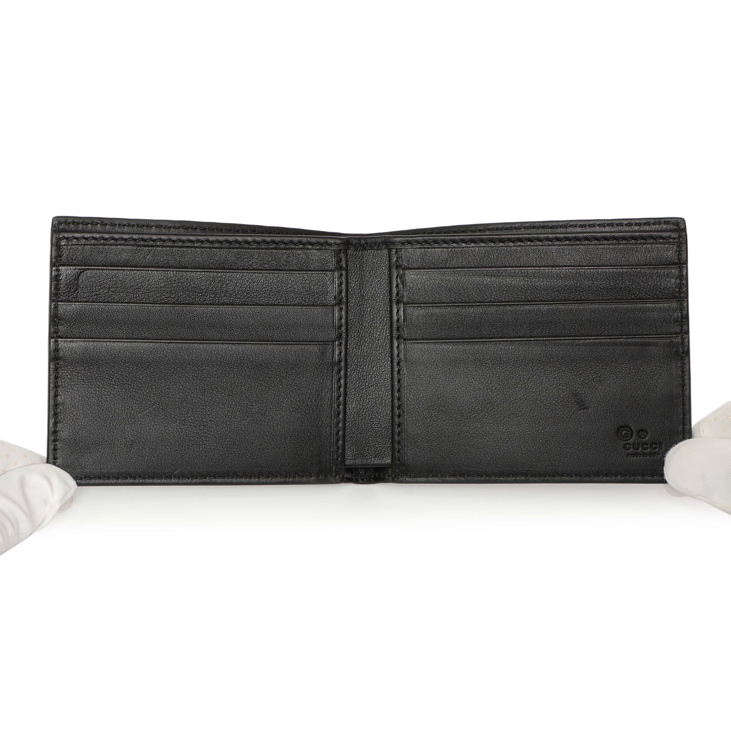 Exclusive Gucci Black Microguccissima Bi-Fold Wallet — Top View