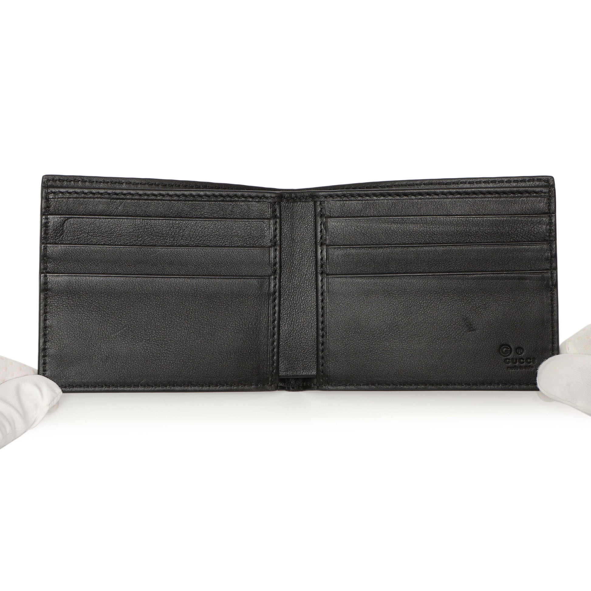 Exclusive Gucci Black Microguccissima Bi-Fold Wallet — Top View