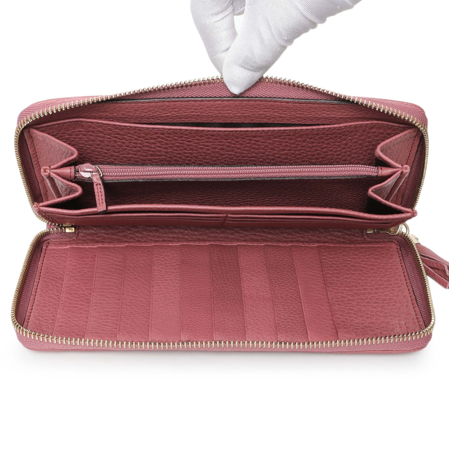 Exclusive Gucci Rose Pebbled Calfskin Soho Zip Around Wallet — Alternate View 8