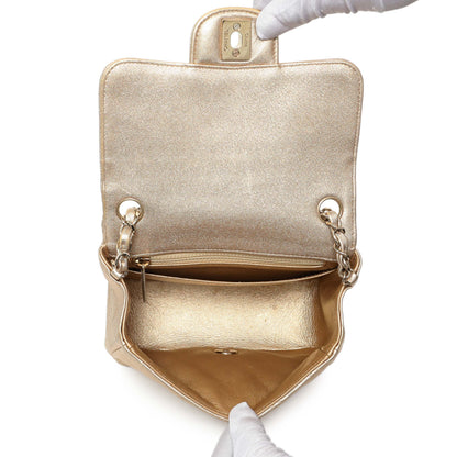 Exclusive Chanel Metallic Quilted Mini Square Flap — Alternate View 11