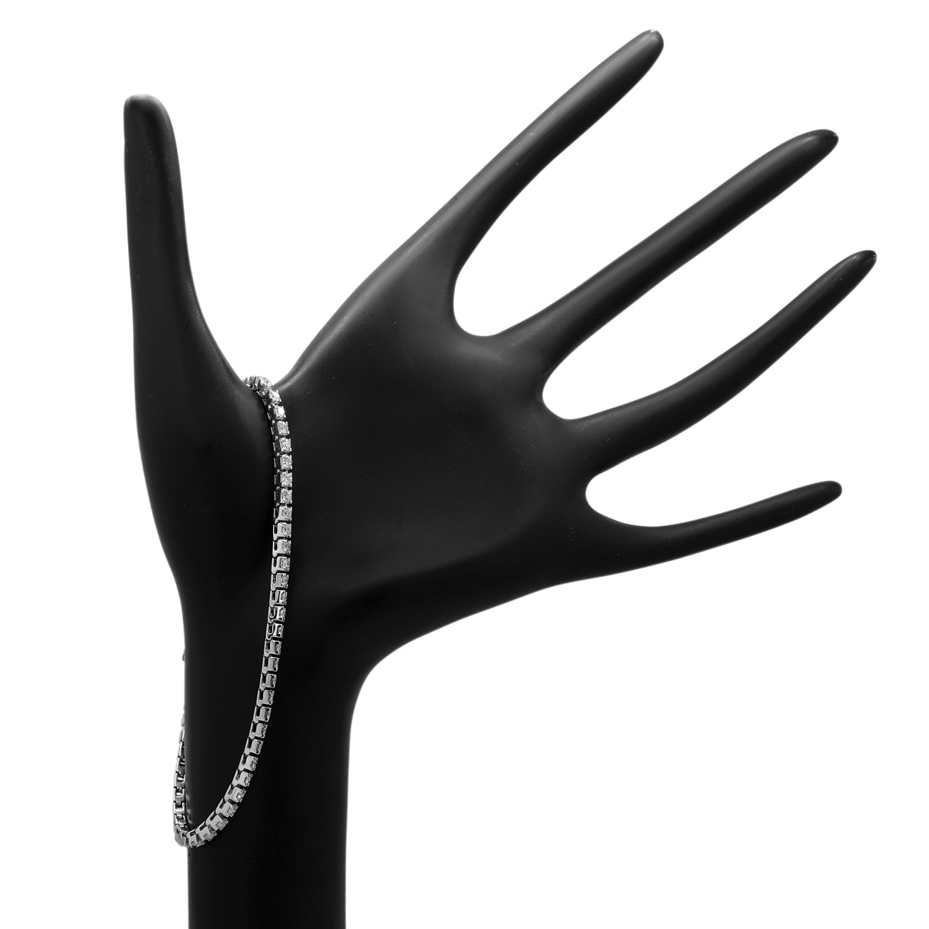 Exclusive 14K White Gold 2.88 Carat Diamond Tennis Bracelet — Back View