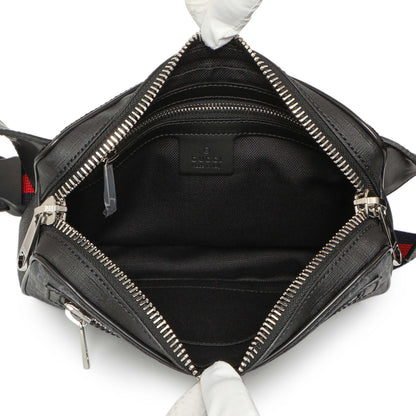 Exclusive Gucci GG Supreme Monogram Web Small Flat Messenger Bag — Detail View
