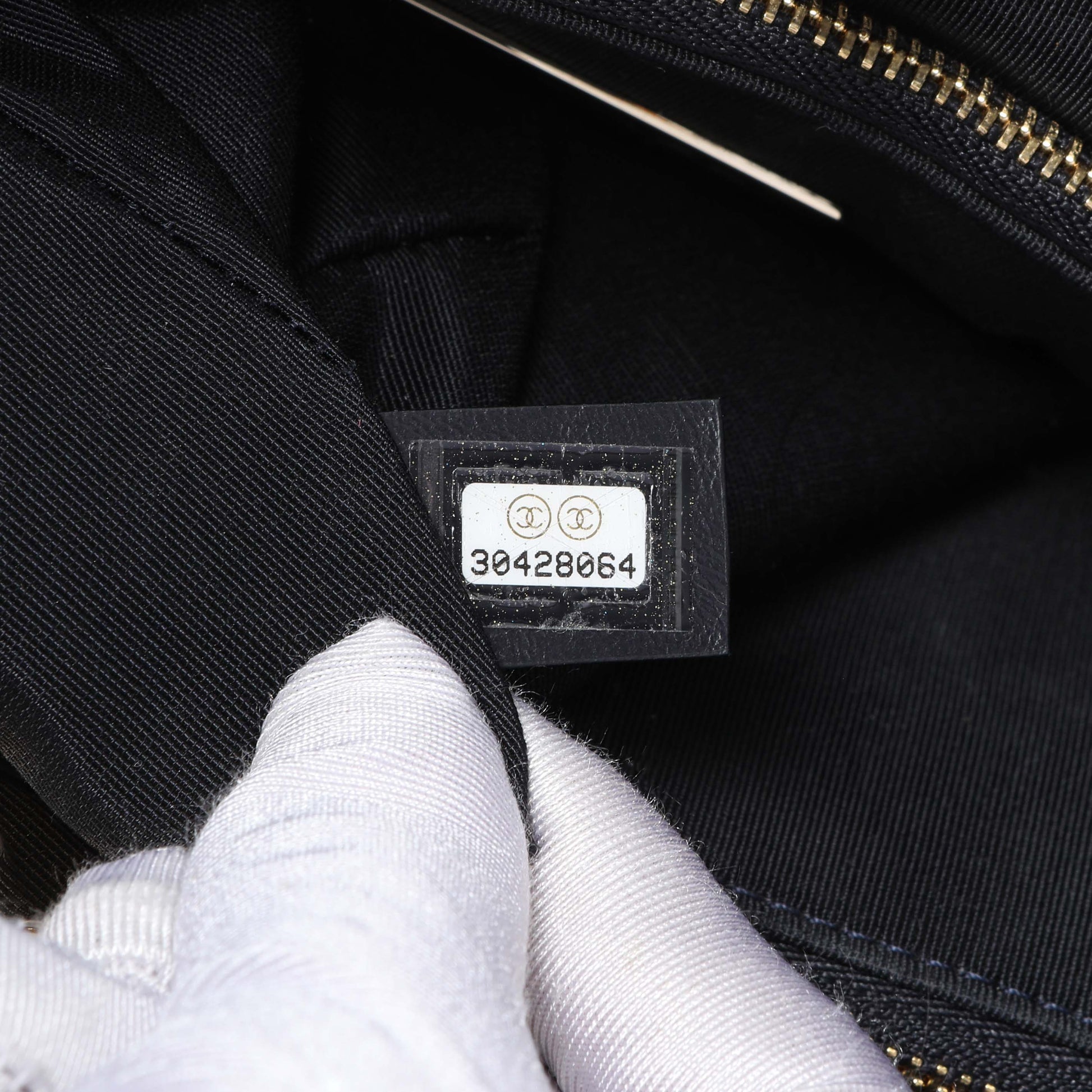 Exclusive Chanel Navy Quilted Aged Calfskin Large 31 Shopping Tote — Lifestyle View