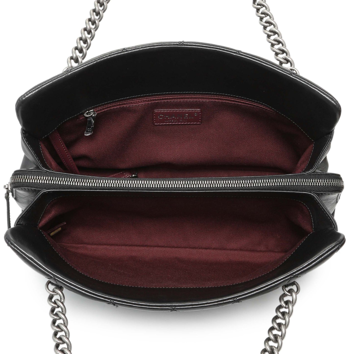 Exclusive Chanel Black Quilted Aged Calfskin CC Crown Tote — Top View