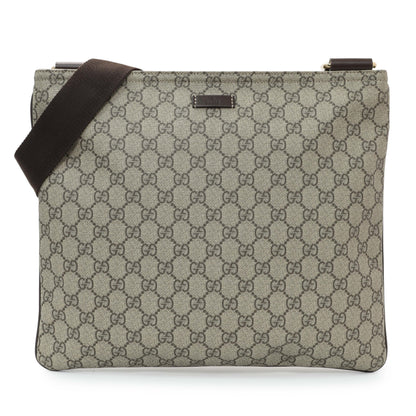 Exclusive Gucci GG Supreme Monogram Medium Flat Messenger Bag — Front View