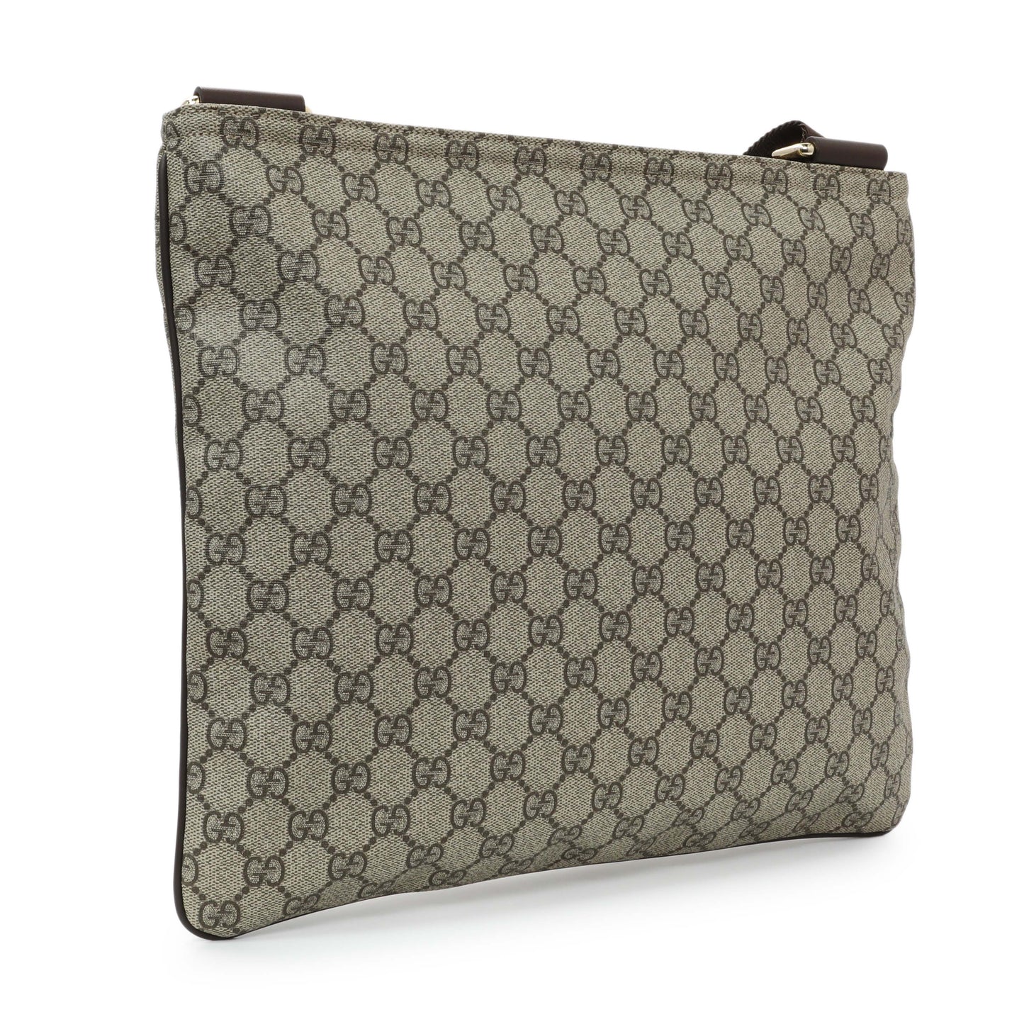 Exclusive Gucci GG Supreme Monogram Medium Flat Messenger Bag — Side View