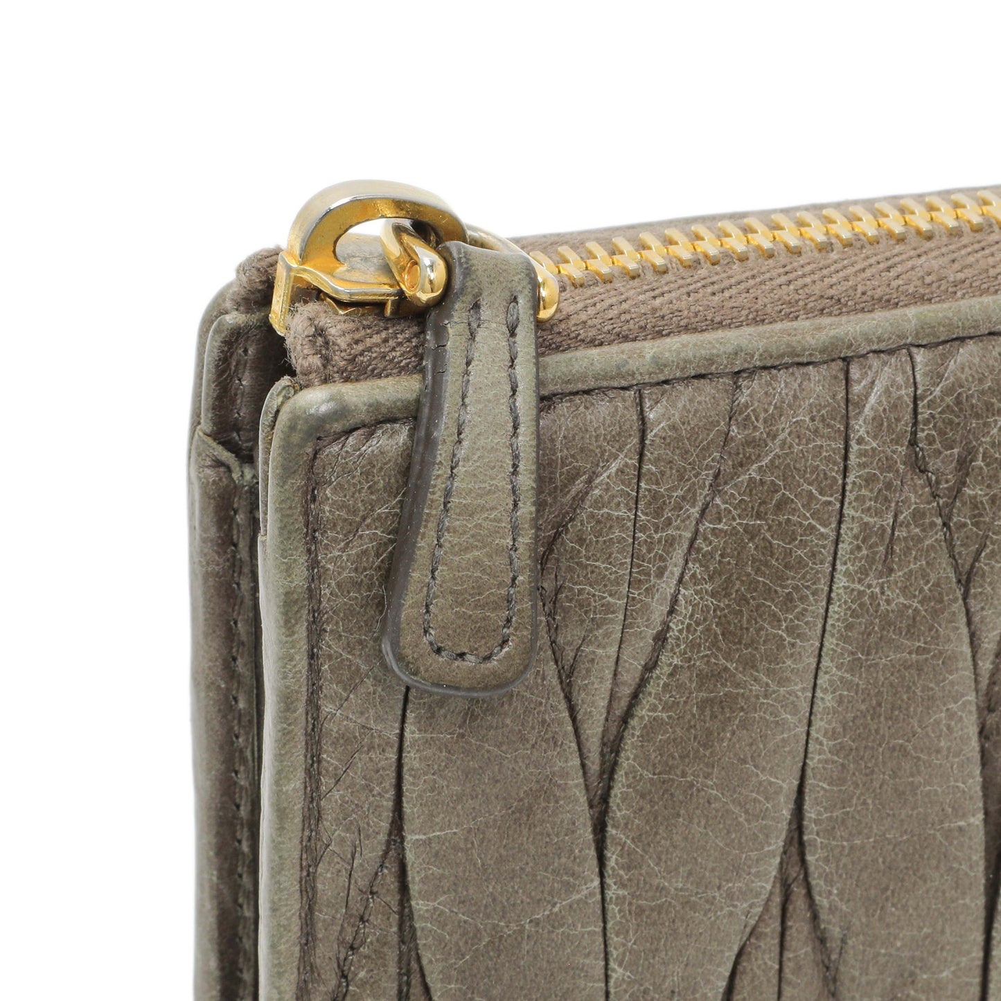 Exclusive Miu Miu Grey Nappa Matelasse Zip Wallet — Alternate View 7