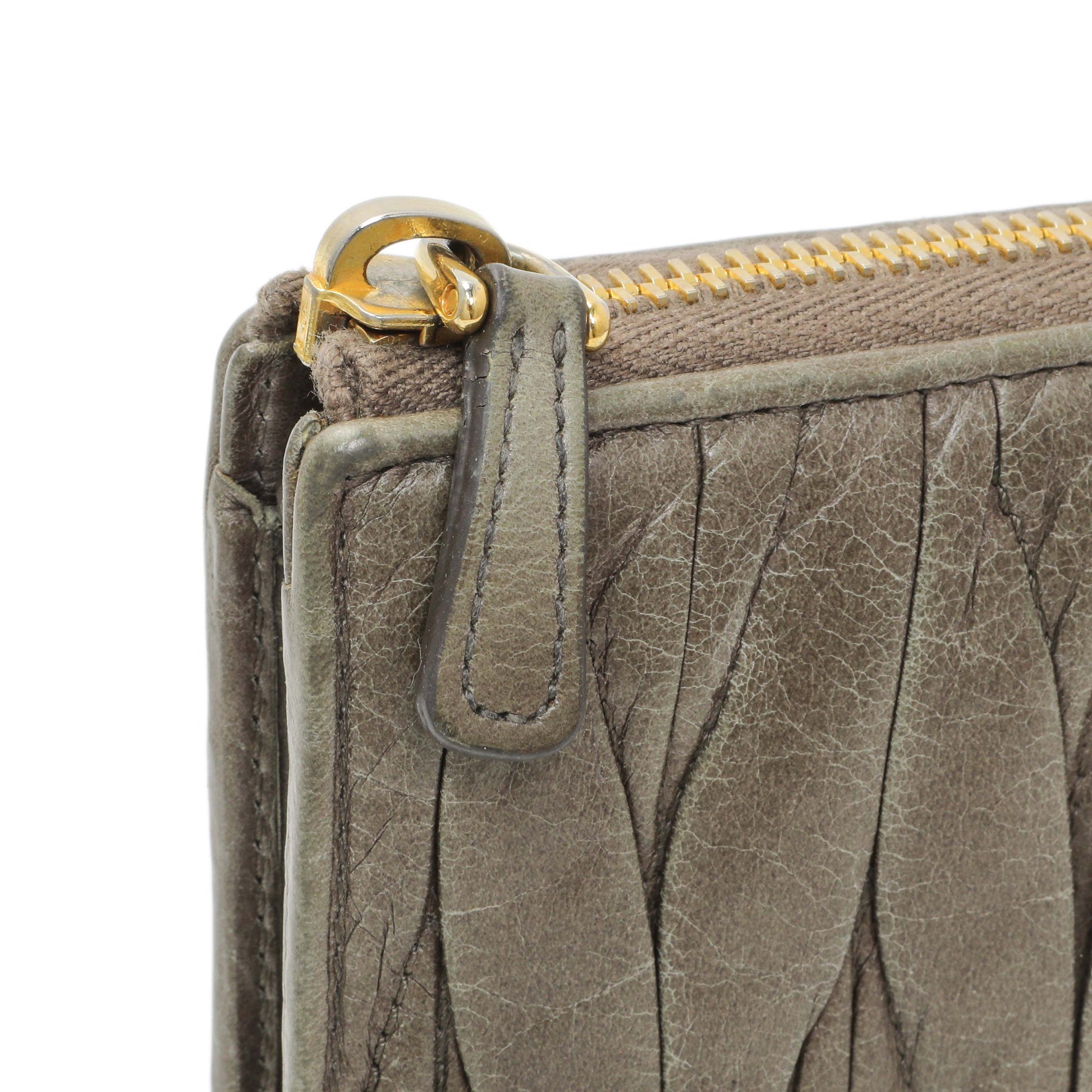 Exclusive Miu Miu Grey Nappa Matelasse Zip Wallet — Alternate View 7