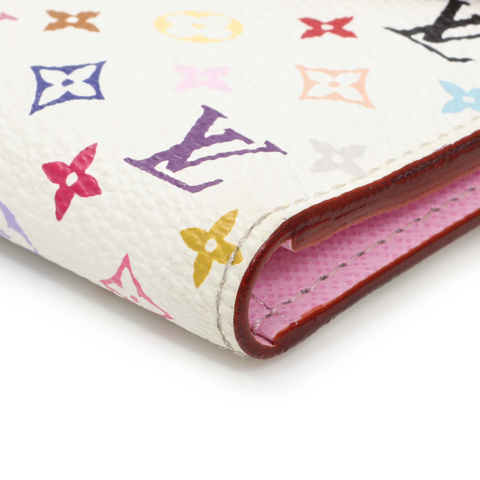 Exclusive Louis Vuitton White Monogram Multicolor Eugenie Wallet — Detail View