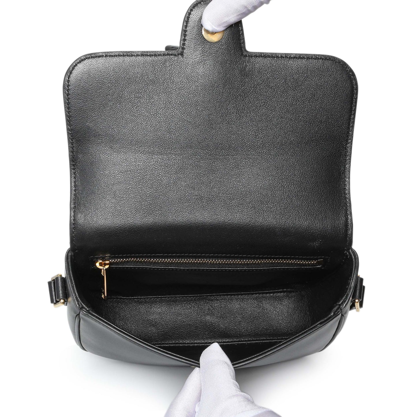Exclusive Celine Black Calfskin Medium Tassel Bag — Top View