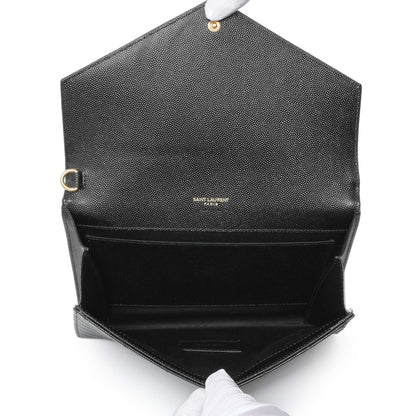 Exclusive Saint Laurent Grain De Poudre Matelasse Chevron Monogram Envelope Clutch — Top View