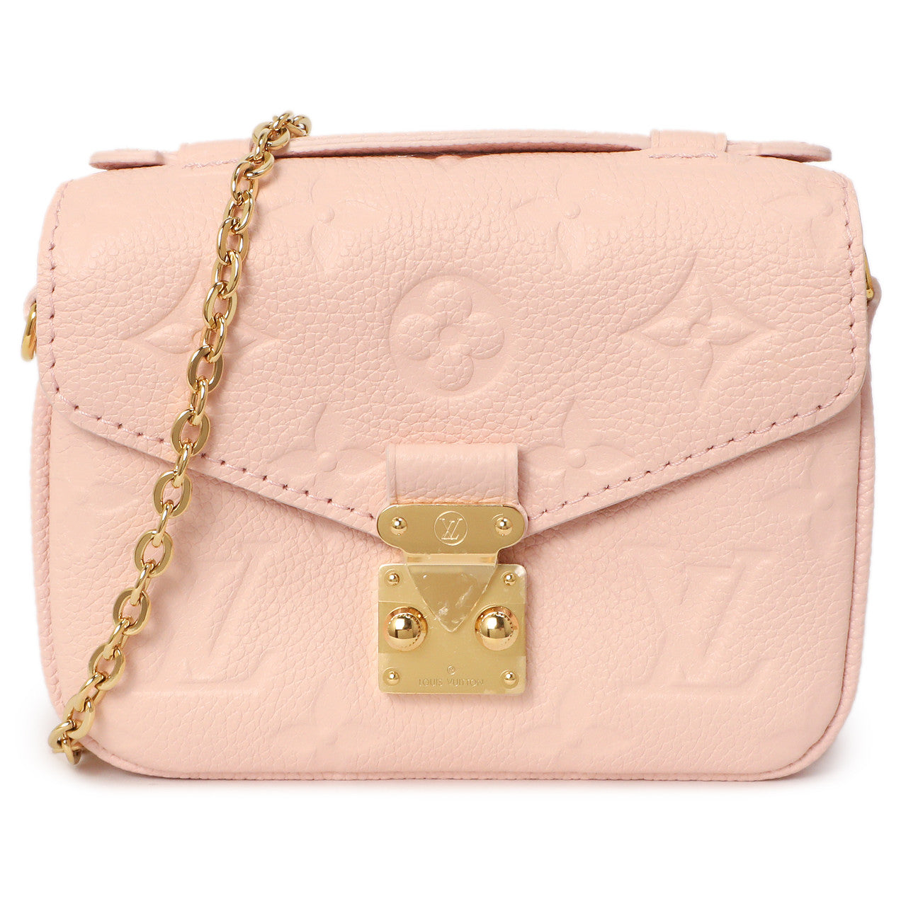 Exclusive Louis Vuitton Pink Empreinte Micro Metis — Front View