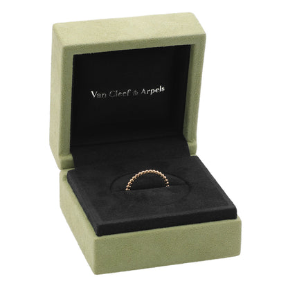 Exclusive Van Cleef & Arpels 18K Rose Gold Small Perlee Ring — Top View