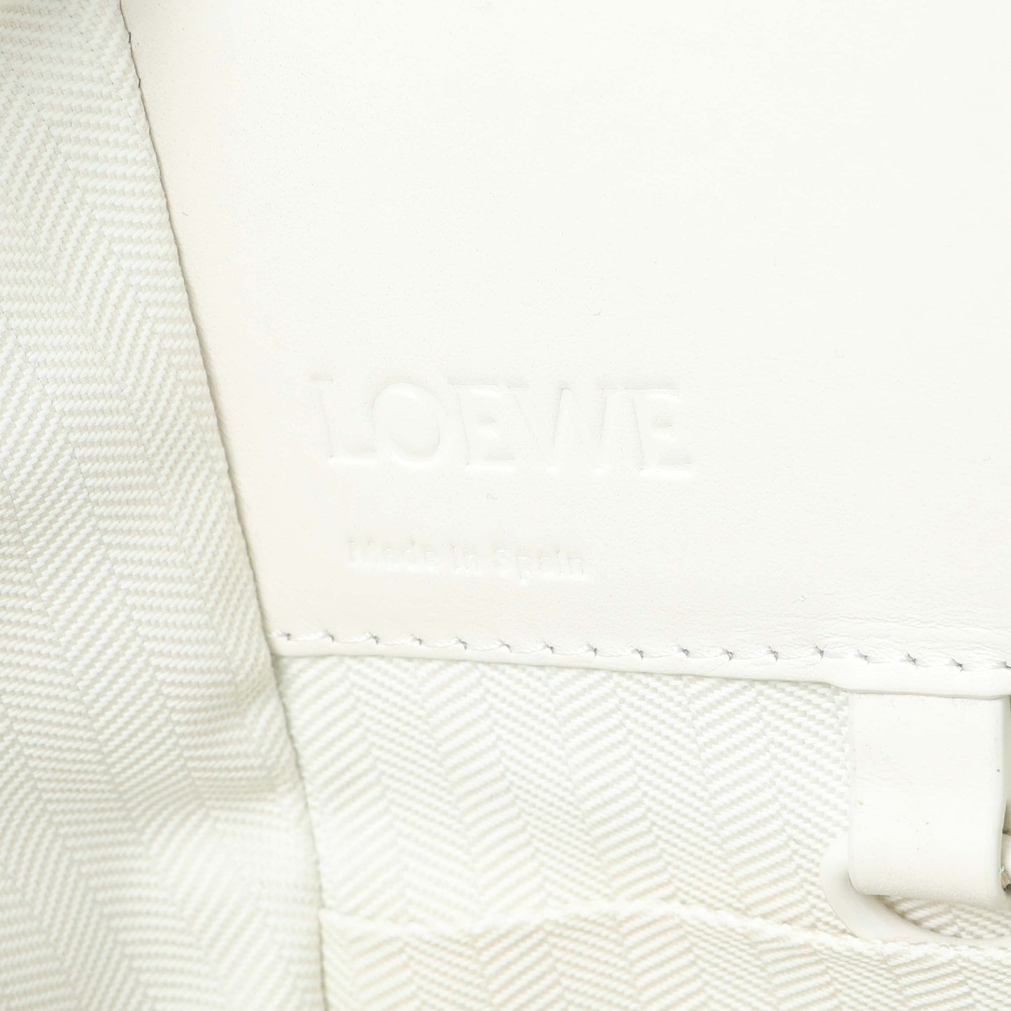 Exclusive Loewe White Calfskin Compact Hammock Shoulder Bag — Lifestyle View