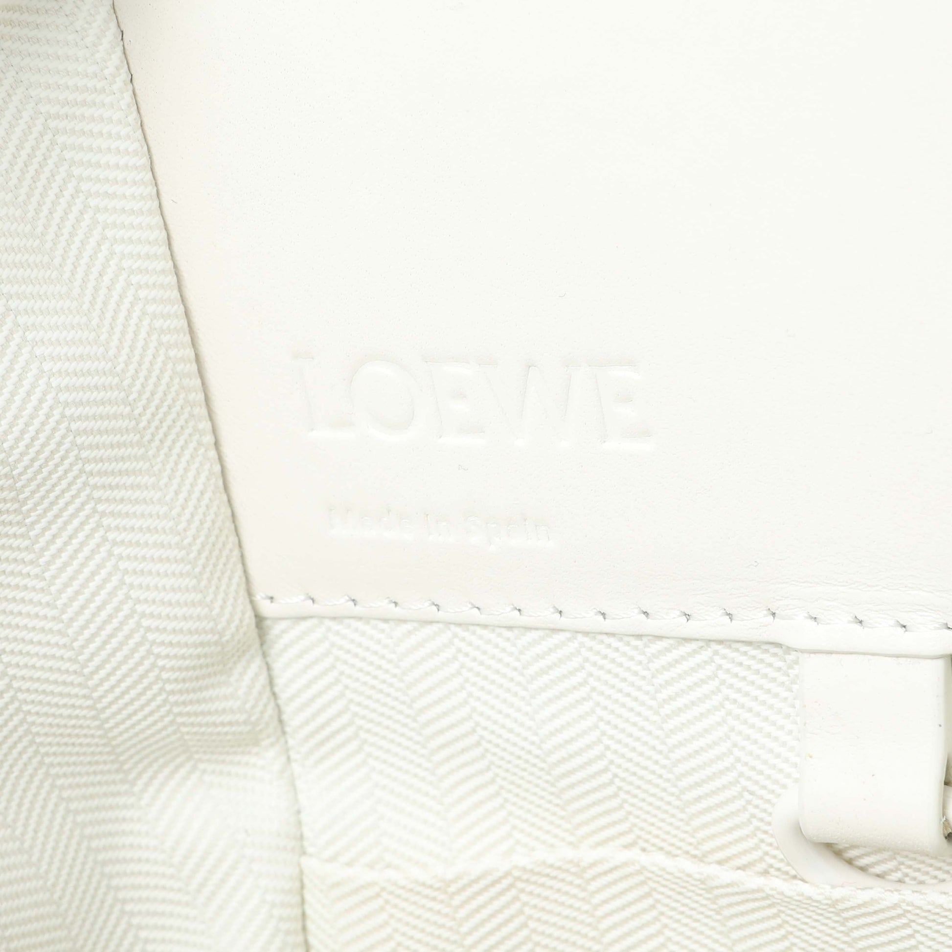 Exclusive Loewe White Calfskin Compact Hammock Shoulder Bag — Lifestyle View
